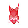 DARING Intimates Ensemble avec porte-jarretelles Lace and Mesh Rouge